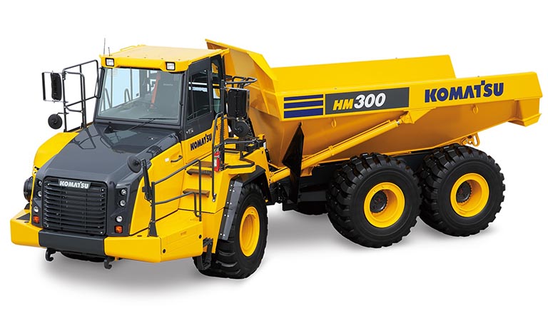 Dump truck which can move tightly (Articulated dump truck HM300-5)