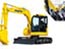 Mini excavator with a small rear PC78US-10