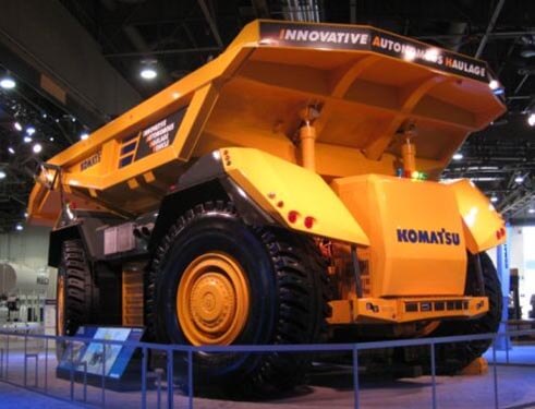 Komatsu Cab-less autonomous dump truck