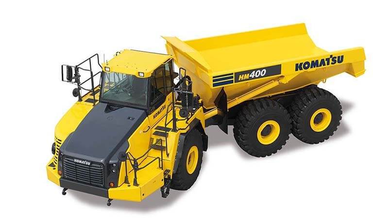 Dump truck which can move tightly (Articulated dump truck HM400)