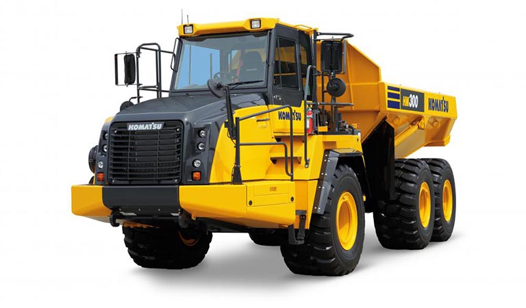 Dump truck which can move tightly (Articulated dump truck HM300-5)