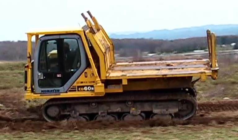 Dump truck that works in the woods