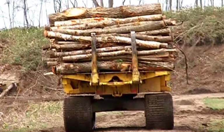 Dump truck that works in the woods