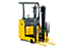 Forklift that is operated standing up (Reach fork)