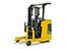 Forklift that is operated standing up (Reach fork)