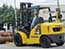 Forklift that carries logs (Hinged fork)