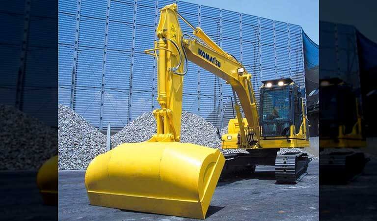 Excavator with a giant bucket