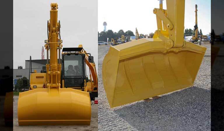 Excavator with a giant bucket