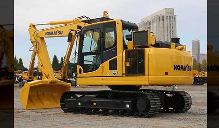 Excavator with a giant bucket