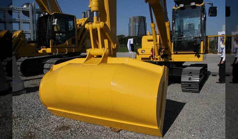 Excavator with a giant bucket